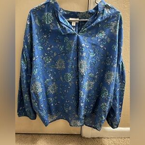 J. Jill PM Floral Blue Women's Top. Like New.